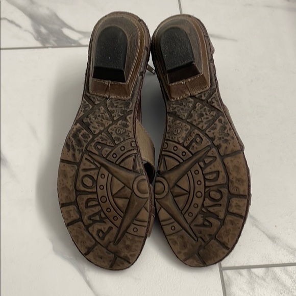 Bussola Brown/Dark Tan Leather Comfort Sandles Minimalist Design Size 40 - Picture 11 of 16